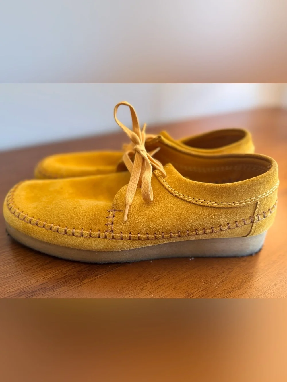Clarks Originals Weaver Suede Shoes Mustard Yellow 9.5